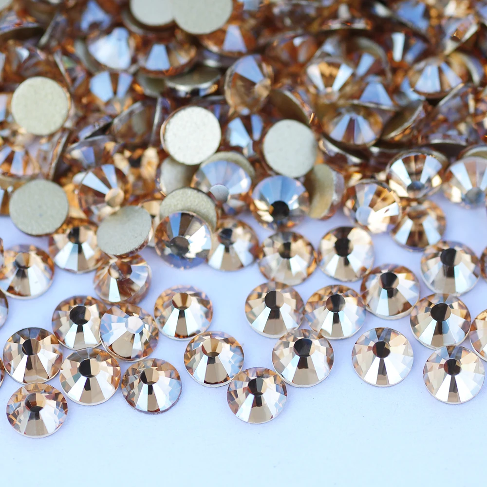 YANRUO 2058NoHF SS16-SS20 1440Pcs Crystal Golden Shadow No Hotfix Rhinestone Nail Art Stones rhinestones attached Glass crystals
