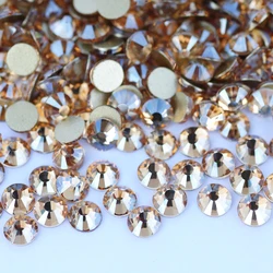 YANRUO 2058NoHF SS16-SS20 1440Pcs Crystal Golden Shadow No Hotfix Rhinestone Nail Art Stones rhinestones attached Glass crystals