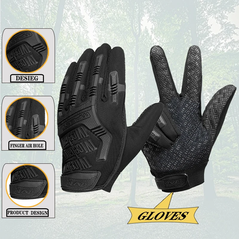 قفازات تكتيكية للرجال كاملة الأصابع Motos Racing Training قفازات القتال الرياضة في الهواء الطلق حماية قفازات ركوب الخيل #1