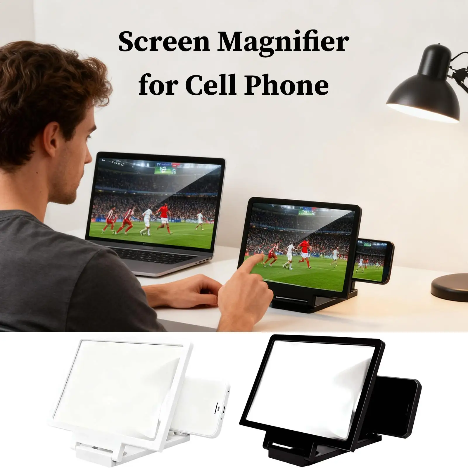 Screen Magnifier Amplifier HD Phone Holder Screen Amplifier Video Phone Amplifier Screen Phone Projector for All Smartphones