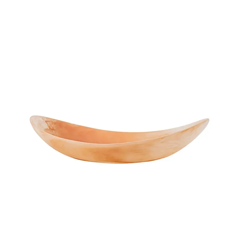 

New product combination, living room TV cabinet translucent resin gradual change powder fruit plate, marble pink jewelry box