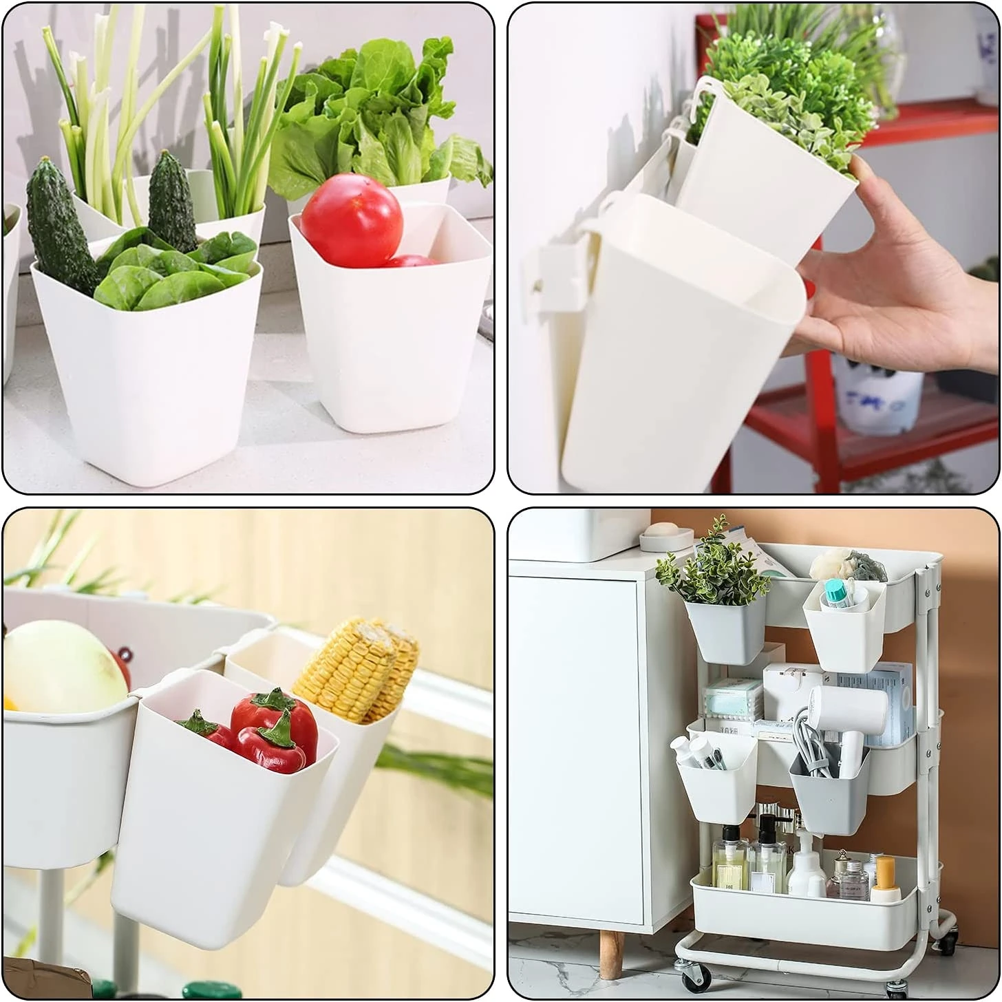 Hanging Cup Holder Wall Organizer Containers Space Saver Storage Bucket Desktop Cleaning or Make Up Pencil Holder for Home Decor