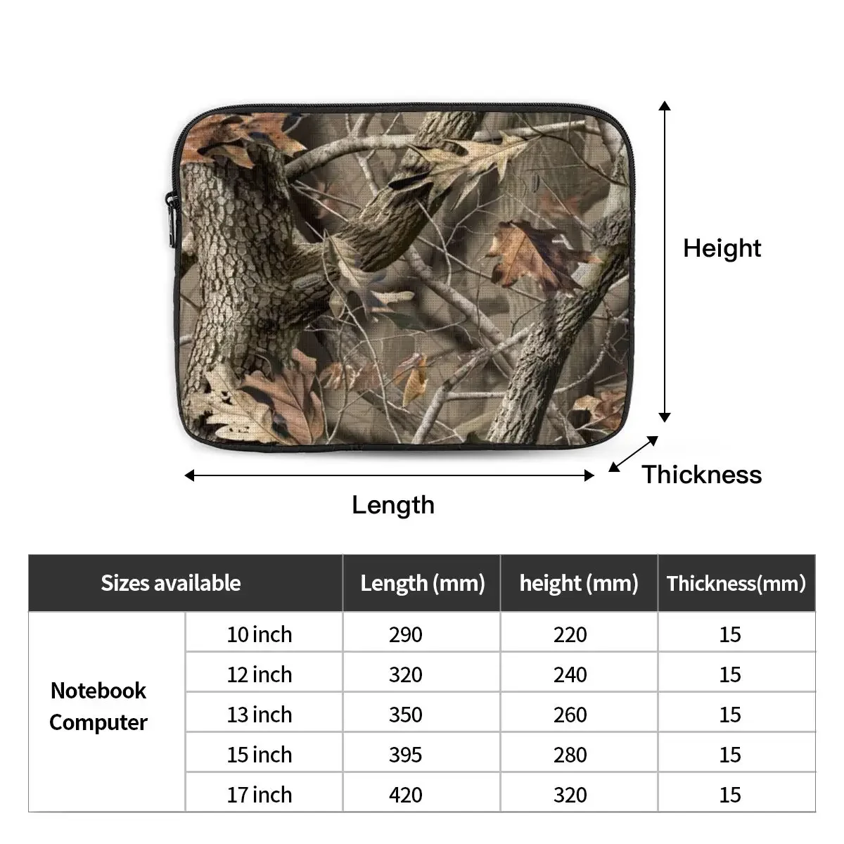 Sacoche pour ordinateur portable CamSolomon, véritable arbre, étui en poudre pour ordinateur portable, housse antichoc pour tablette, 10 ", 12", 13 ", 15", 17"