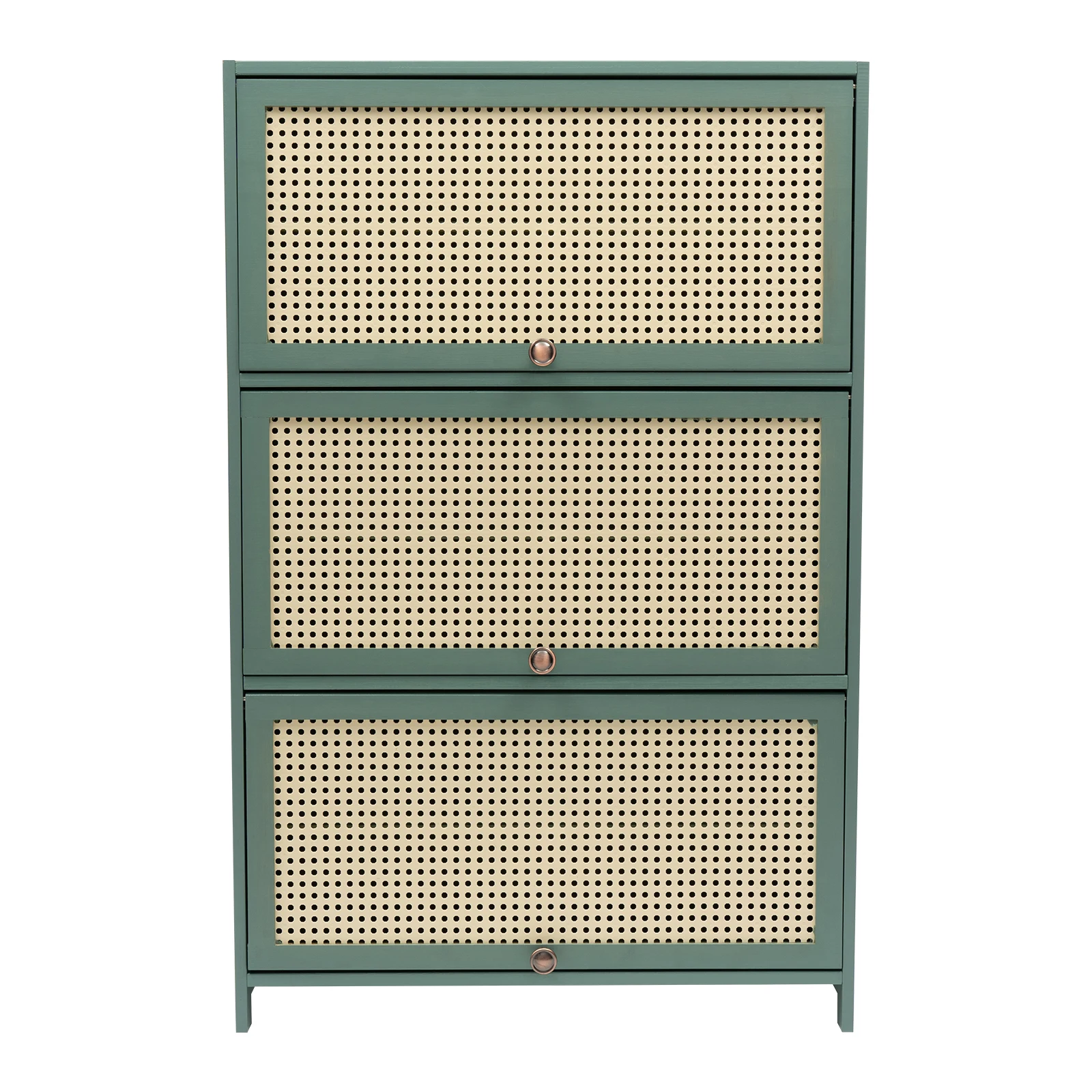 Schuhschrank – 7-stufiger Bambus-Boden-Organizer, 27,5 x 12,6 x 41,7 Zoll, grün, 11,02–16,53 lbs/stöckig, abnehmbare Paneele, staubdicht