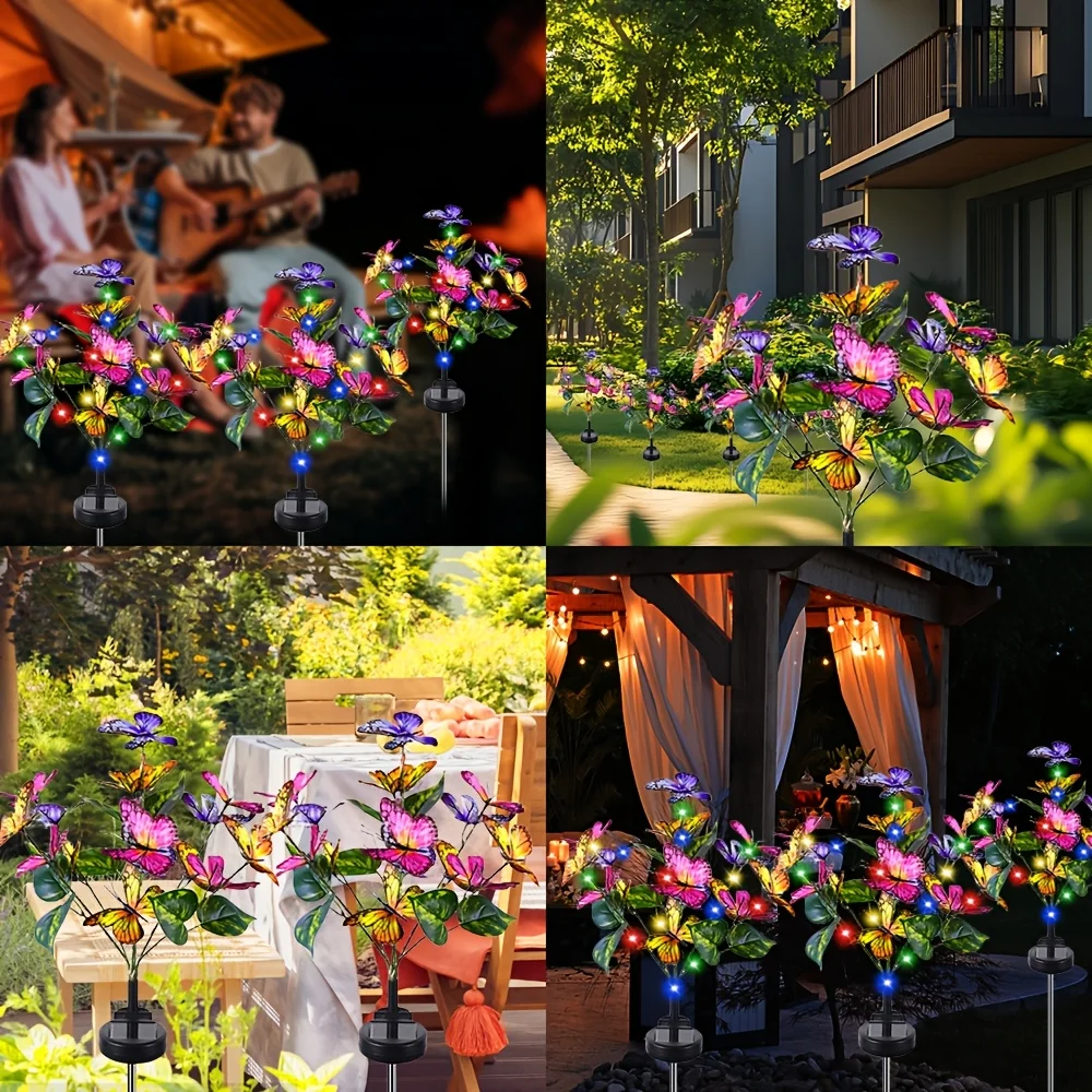 Solar LED Butterfly Garden Lights Waterproof Colorful Outdoor Lawn Path Lamp for Yard Patio Festival Christmas Roof Decoration view 6