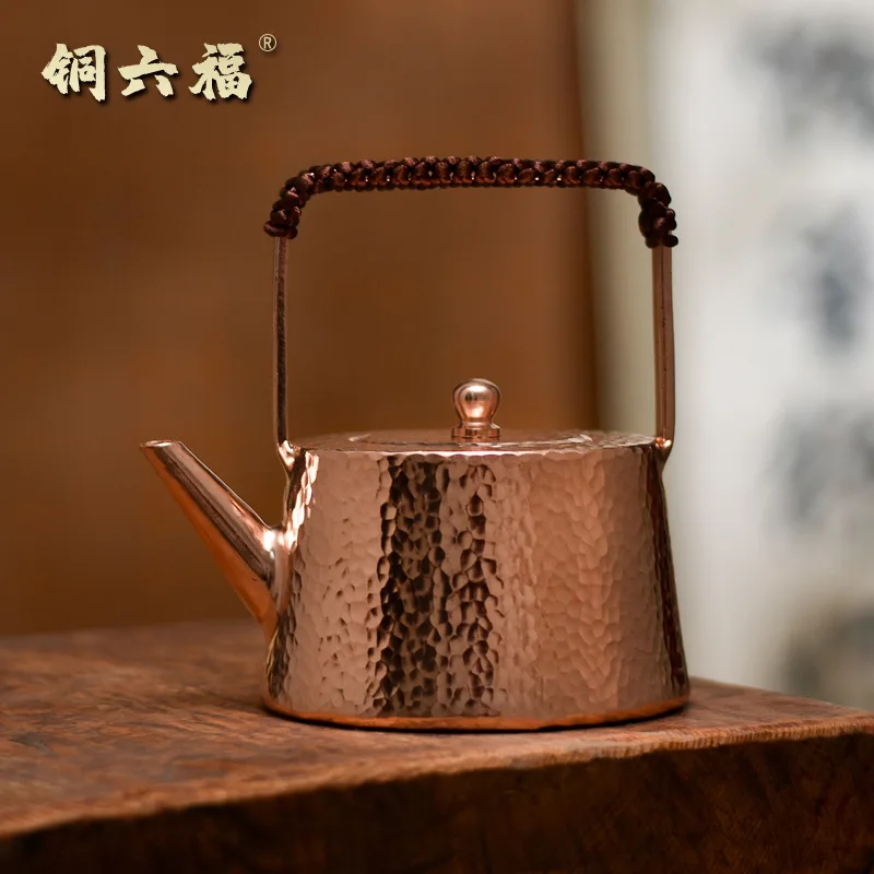 

New Chinese style retro handmade small pure copper pot, tea pot with lifting beam, copper pot for boiling water, Kung Fu tea pot