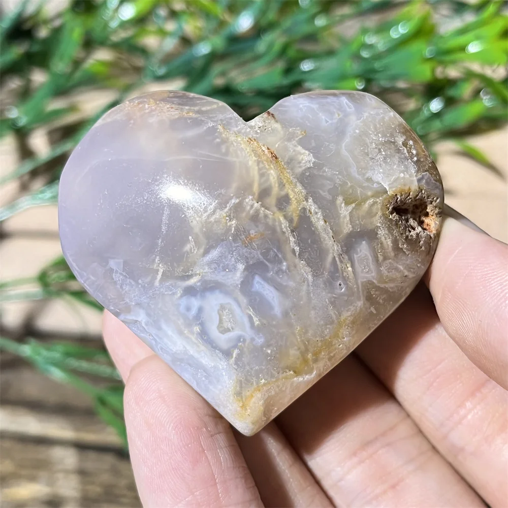 Pierre précieuse naturelle en cristal d'agate polie, cœur, napHome, Beaumont, pierre précieuse vivante, pierre de guérison mouchetée, décoration de quartz, Reiki