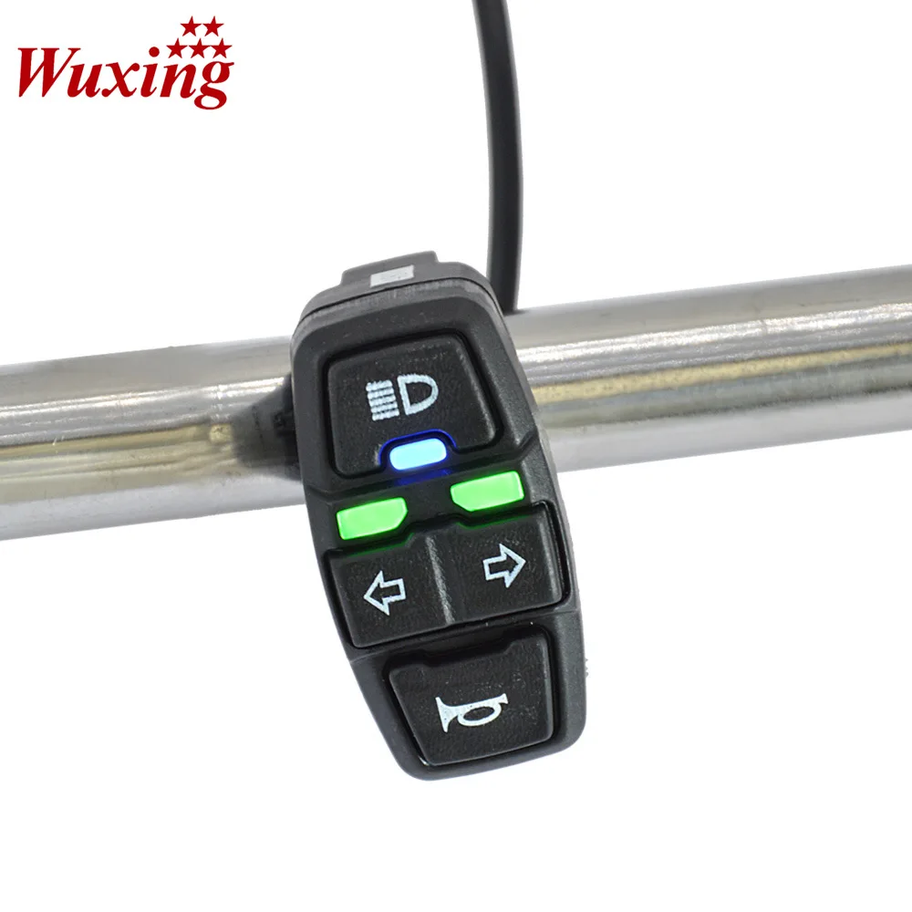12V-64V DK336/2 wuxing Electric Bike Electric Scooter 3 in 1 light horn turn left and turn Signal Switch ON/OFF Button