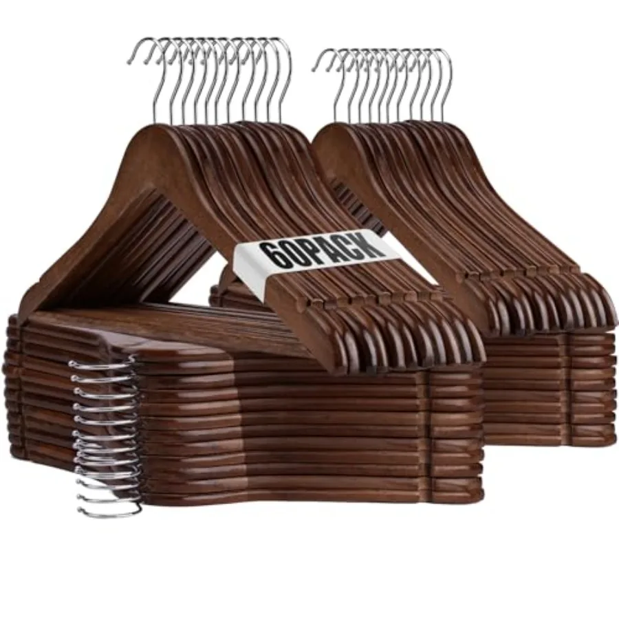 

Wooden Hangers - Pack - Clothes Hanger for Daily UsedHeavy Duty Wood Hangers with Precisely Cut Notches Coat Hanger for Closet