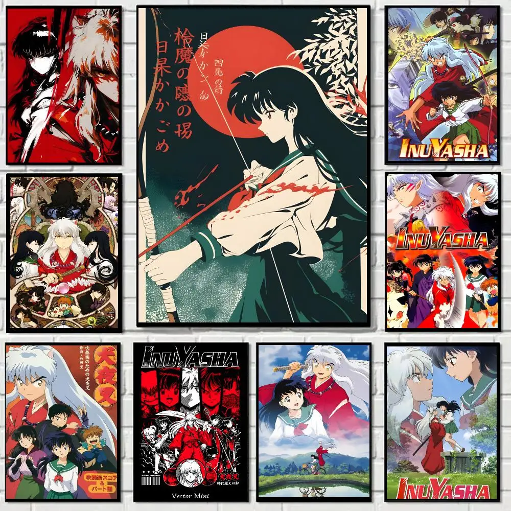 Inuyasha classic anime collage Poster Art HD Advanced Aesthetic Printing Paper Wall Art for Living Room Home Decor