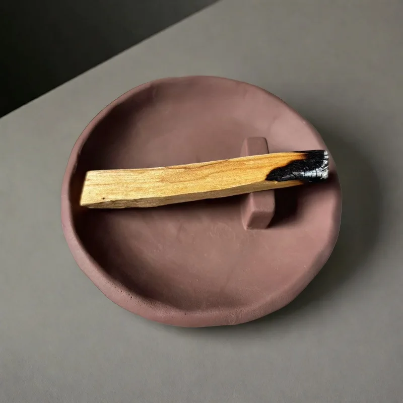 

Handmade Vintage Style Simple Incense Holder Wabi-Sabi Cement Sacred Wood Incense Tray Incense Holder Home Study Decoration Orna