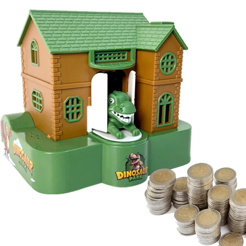 Dinosaur Piggy Bank, Electronic Cartoon Money Box Steal Coin Piggy Bank, Dog Steal Coin Storage Coins Boxes, Kids Toys Gift