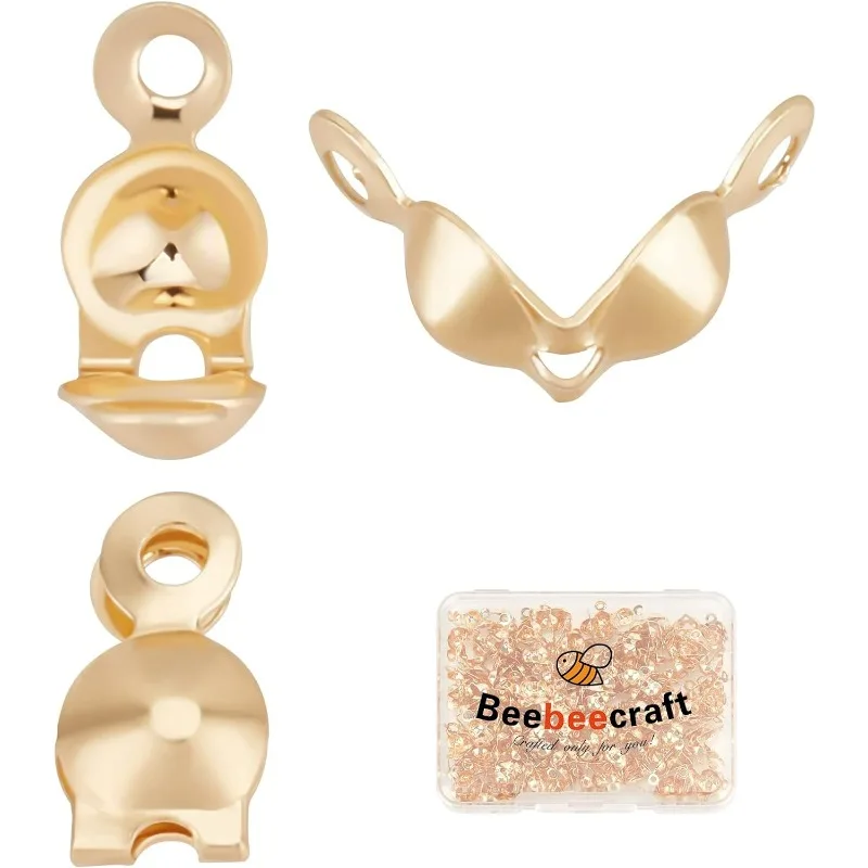 

Коллекция 200 года, оболочки для узлов, латунные раскладные обжимные наконечники для бусин с покрытием из 18-каратного золота, обжимные наконечники для бусин, обжимные наконечники для браслетов «сделай сам»