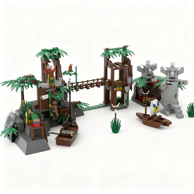 1501pcs MOC Pirates Islanders Brickbuild Model Building Blocks Architecture Toys Christmas Gift Creative Assemble Idea Kids