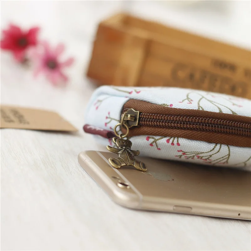 Women Canvas Cartoon Wallet Ladies Money Bag Female Small Card Organizer Tampon Bag Key Pouch Coin Purse for Children Kids Girls