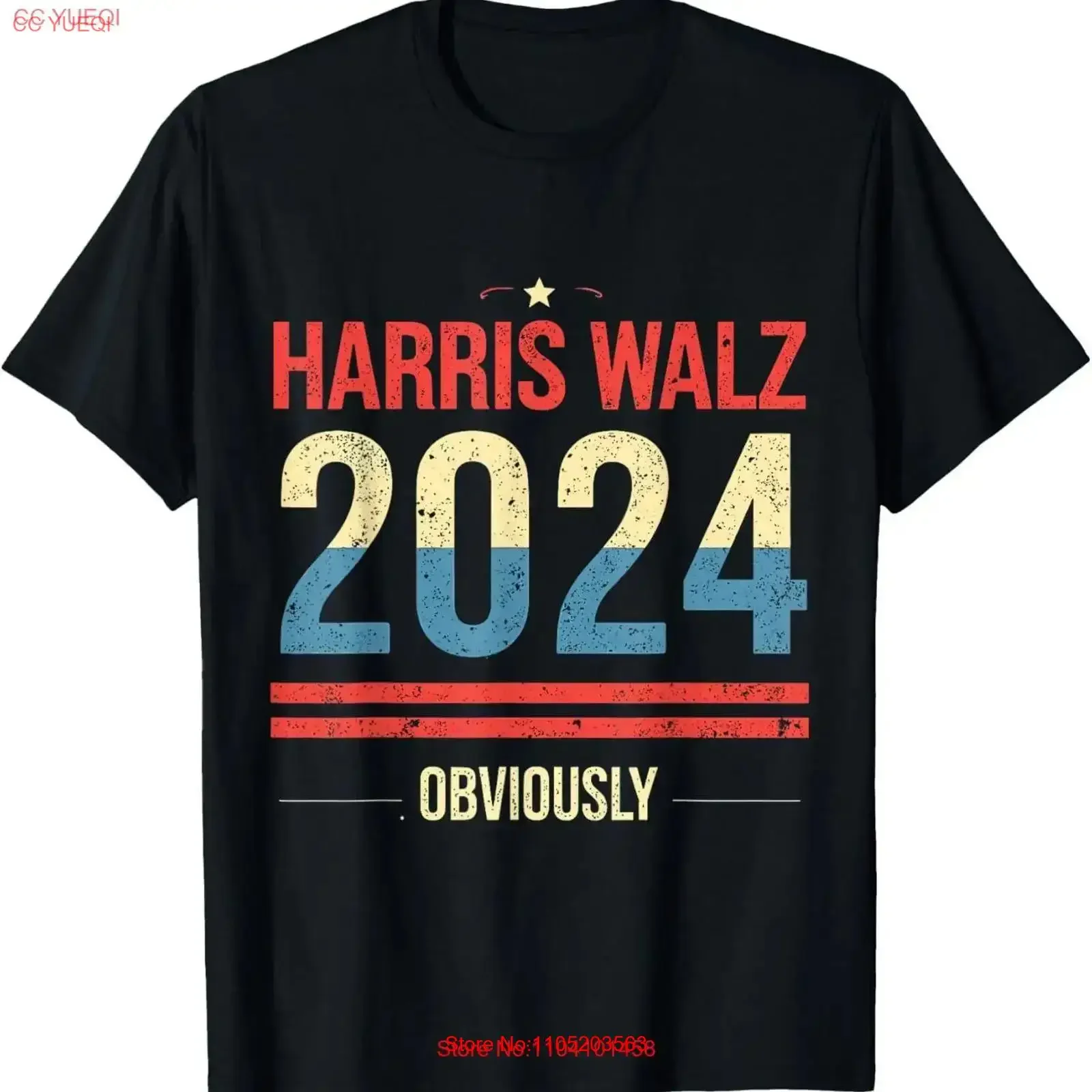Kamala Harris Tim Walz Obviously apparel vote blue T Shirt vintage Washed Breathable graphic homme Unisex Stretched Versatile