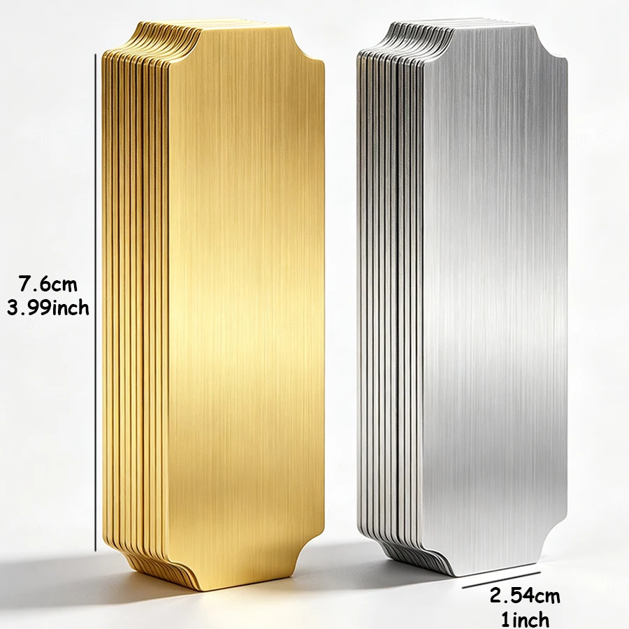 20pcs Blank Metal Name Tags, Brushed Aluminum Engraving Label Plates, Golden & Silvery Blank Tag Plaque for DIY Logo Sign Making