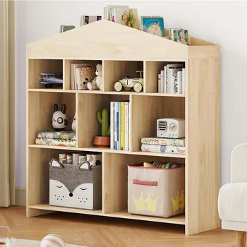 צעצוע אחסון מארגן 9-חד-בית ספר ילדים בעלי מדף 40.7in ארון משחקים מדף עבור בנים בנות עץ