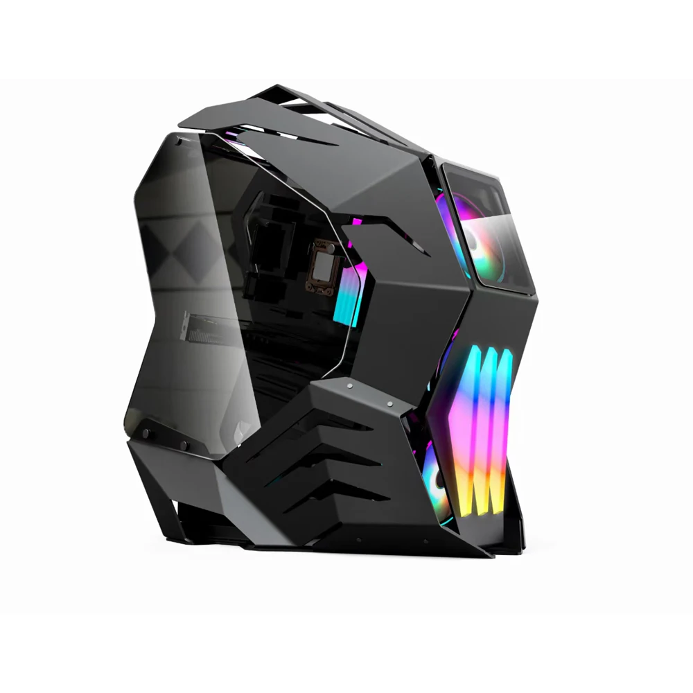 Mais popular Pequeno Vertical RGB Desktop Computer Case M-ATX/MINI-ITX Gaming Case com Status de Estoque