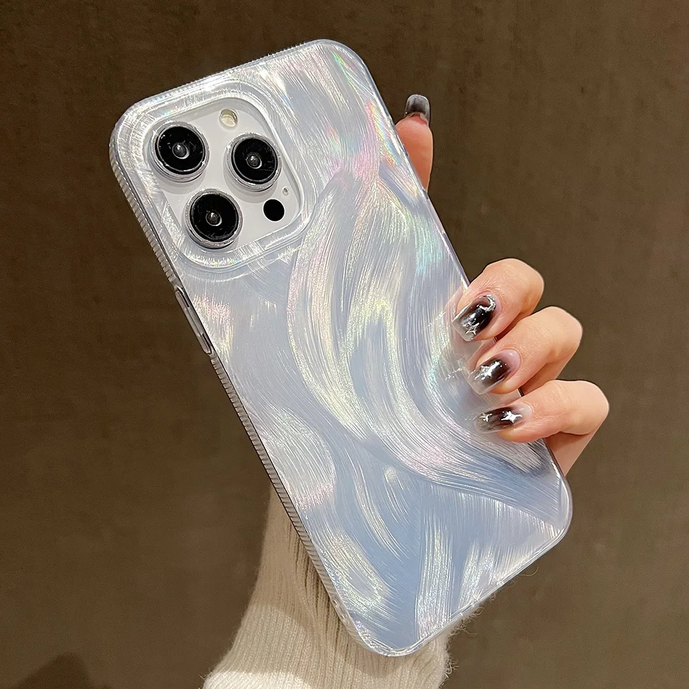 Colorful Laser Silicone Soft Phone Case For iPhone 15 Pro Case for iPhone 11 16 12 13 14 Pro Max 15 Plus Shockproof Cover Funda