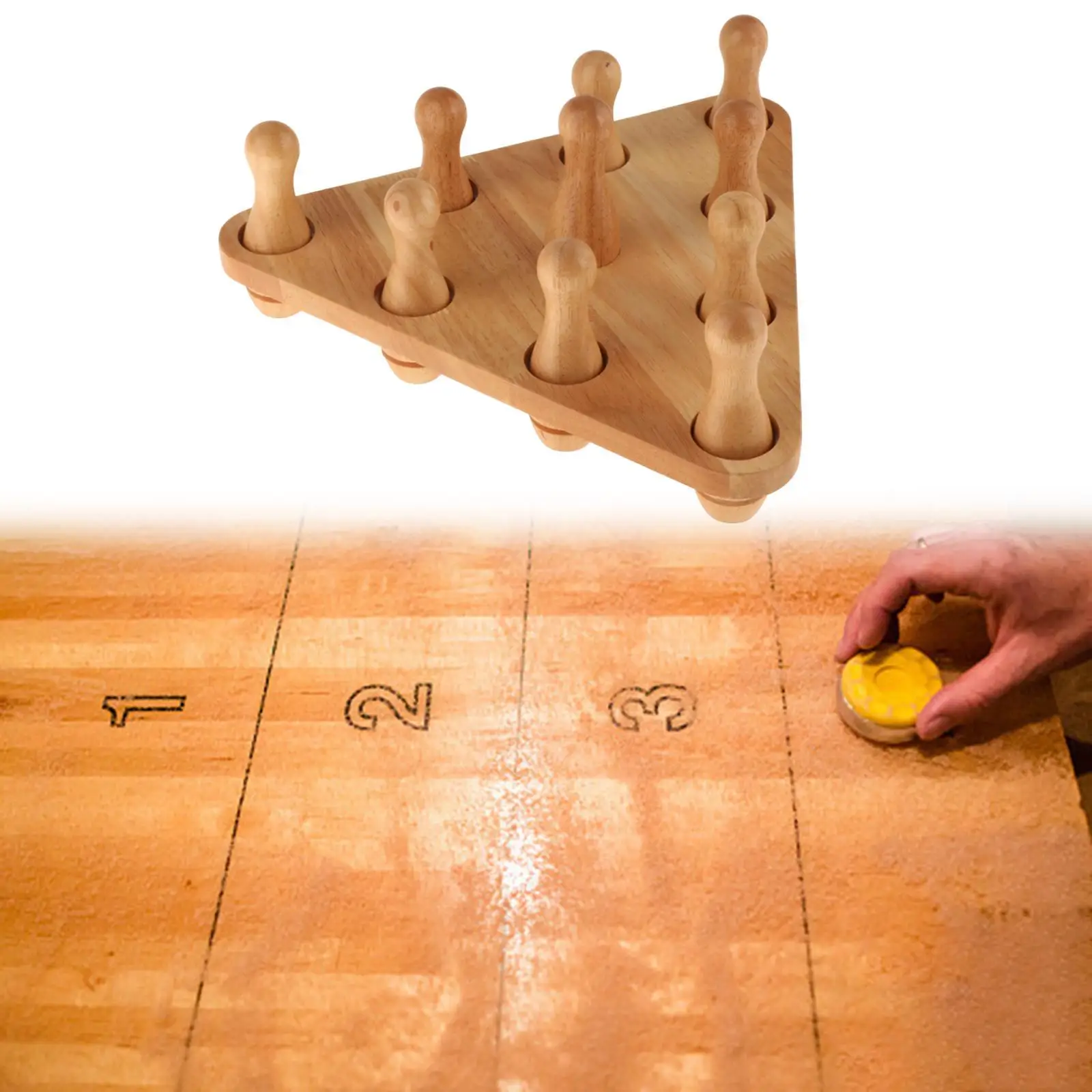 10-częściowy zestaw szpilek do kręgli Shuffleboard na stół Shuffleboard z litego drewna Zabawki do kręgli dla dzieci na aktywność rodzinna Mężczyźni Kobiety