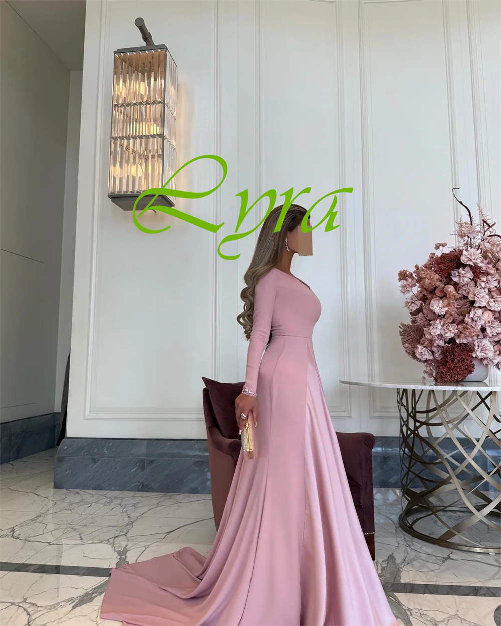 Customized Exquisite Square Collar Cap Sleeve Evening Dress High Quality Satin Long Sleeves Prom Dresses Delicate Party Gowns