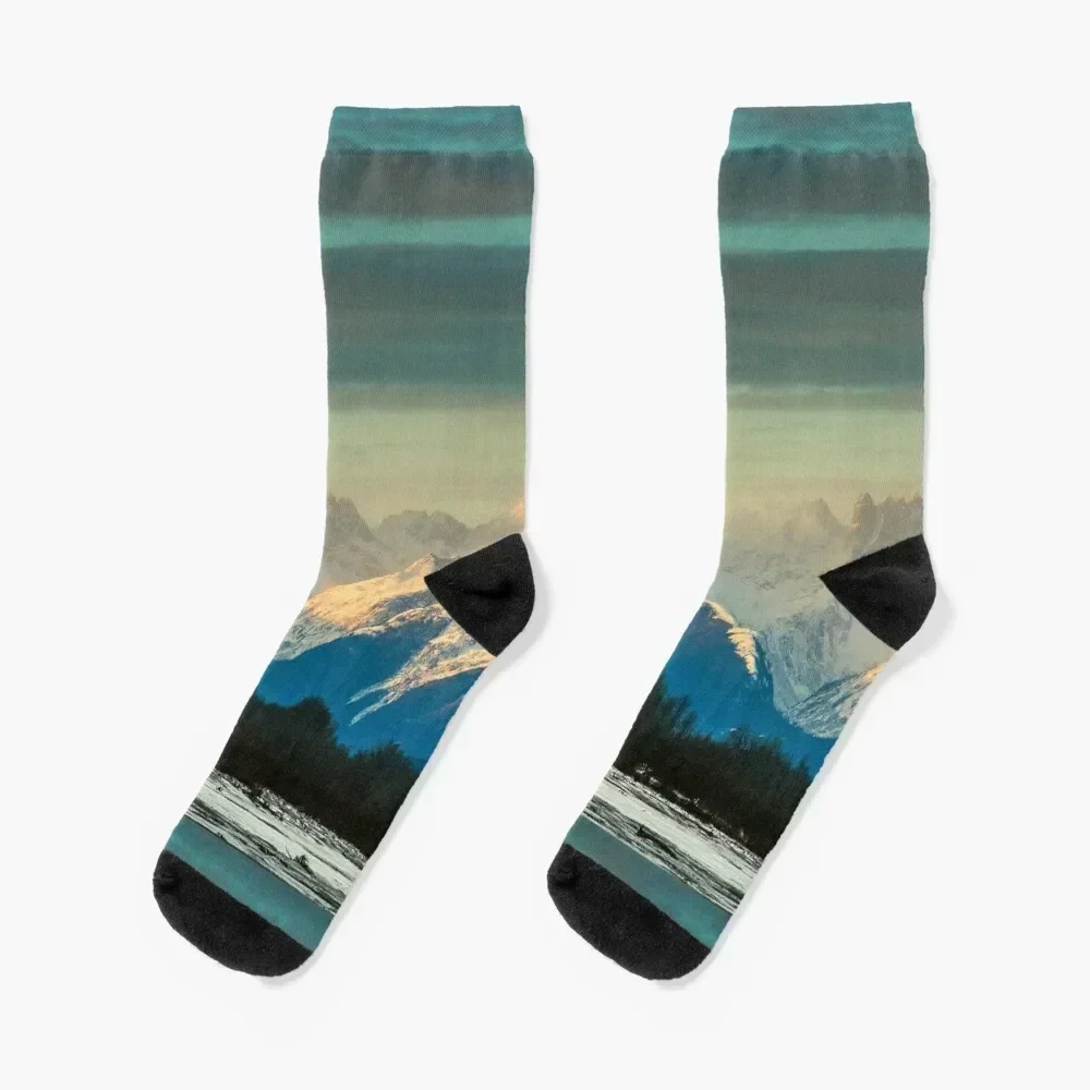 

Snow Mountain Cover Socks funny gift ankle crazy Luxury Woman Socks Men's