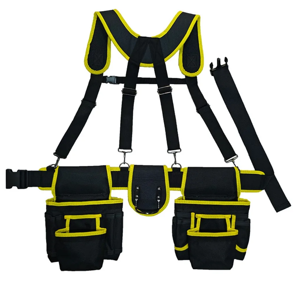 

Double Shoulder Strap Electrician Tool Belt Large Capacity Vest Type Multi Functional Tool Belt Adjustable Design