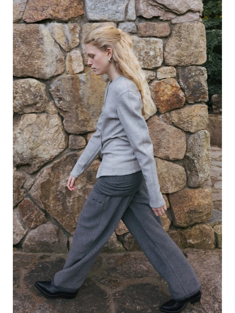   بنطال رياضي شتوي Fce مع حروف مطرزة، متعدد الاستخدامات، فضفاض، مقاس l، سروال طويل مستقيم الساق للنساء