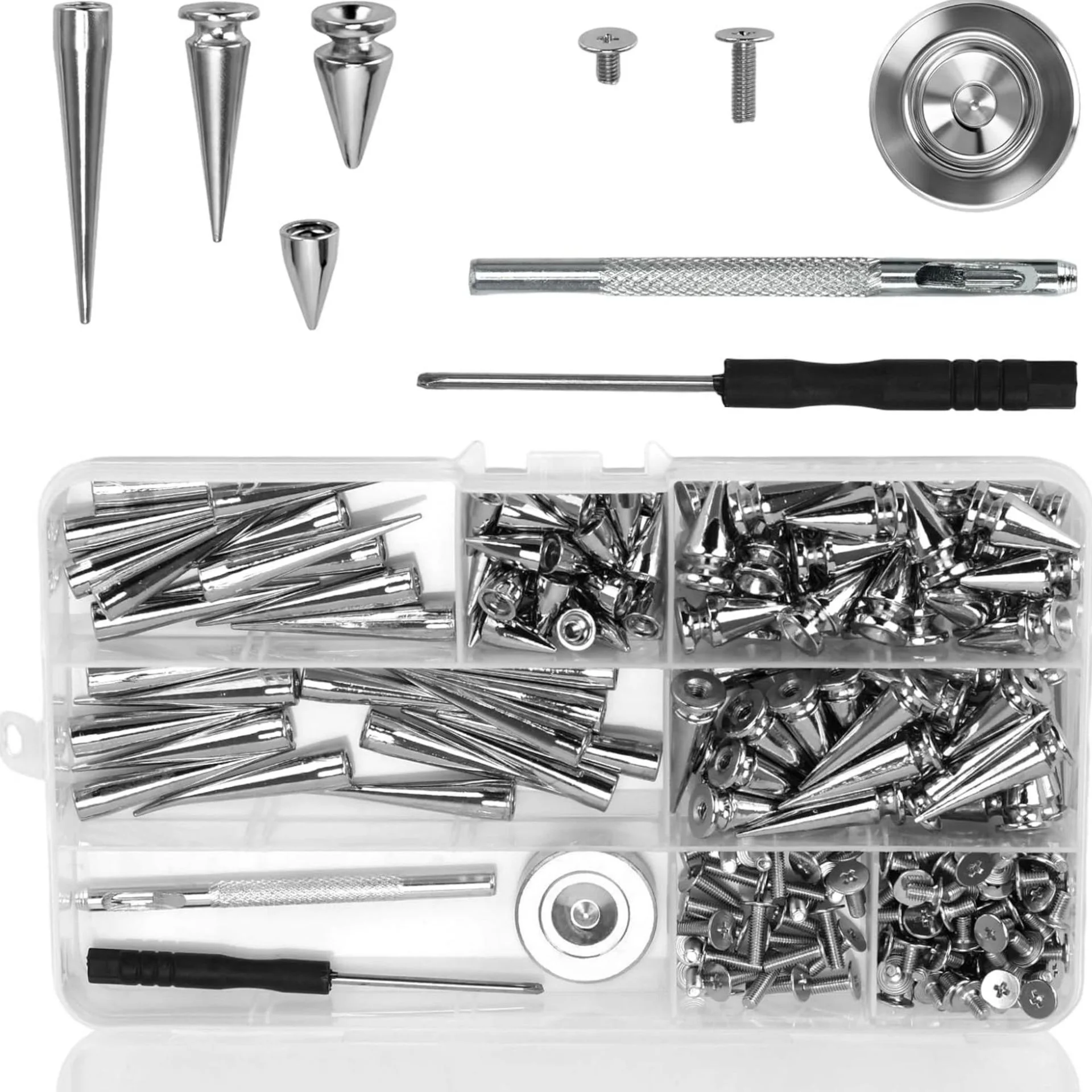 Bright Silver Finish Leather Rivet Set Secure Attachment Diverse Decorative Needs For Custom Projects For Leather Goods