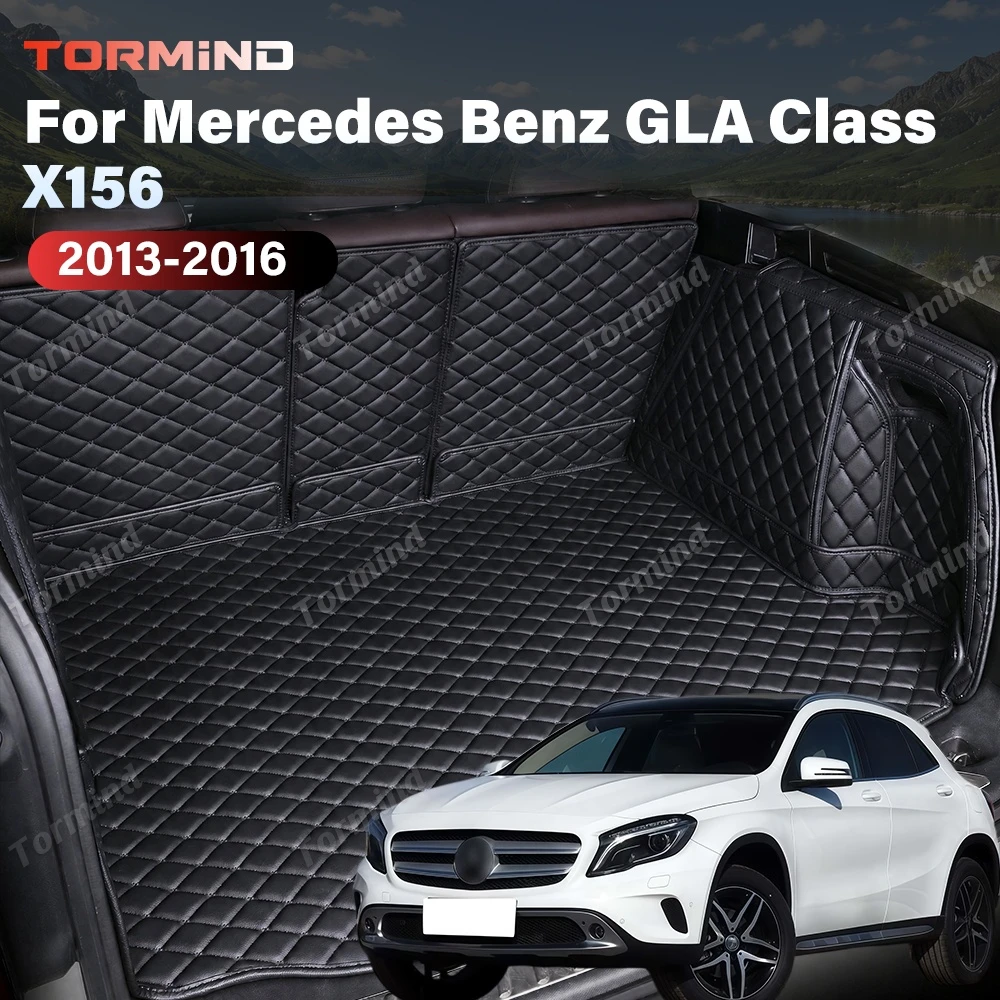 Tormind For Mercedes Benz GLA Class X156 2013-2016 15 Car Trunk Mats Carpet Cargo Liner Car Backrest Pad Interior Accessories