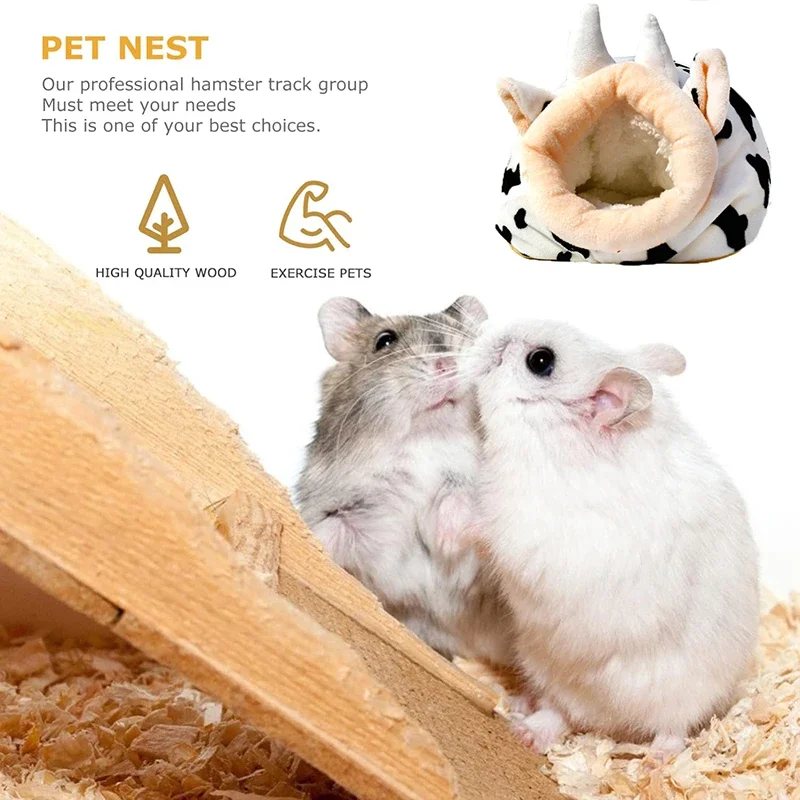 Hamster Cage Soft Warm Bed Pet Rat Hammock Pig Squirrel Winter House Velvet Nest Sleeping Warm Bed Small Pet Items