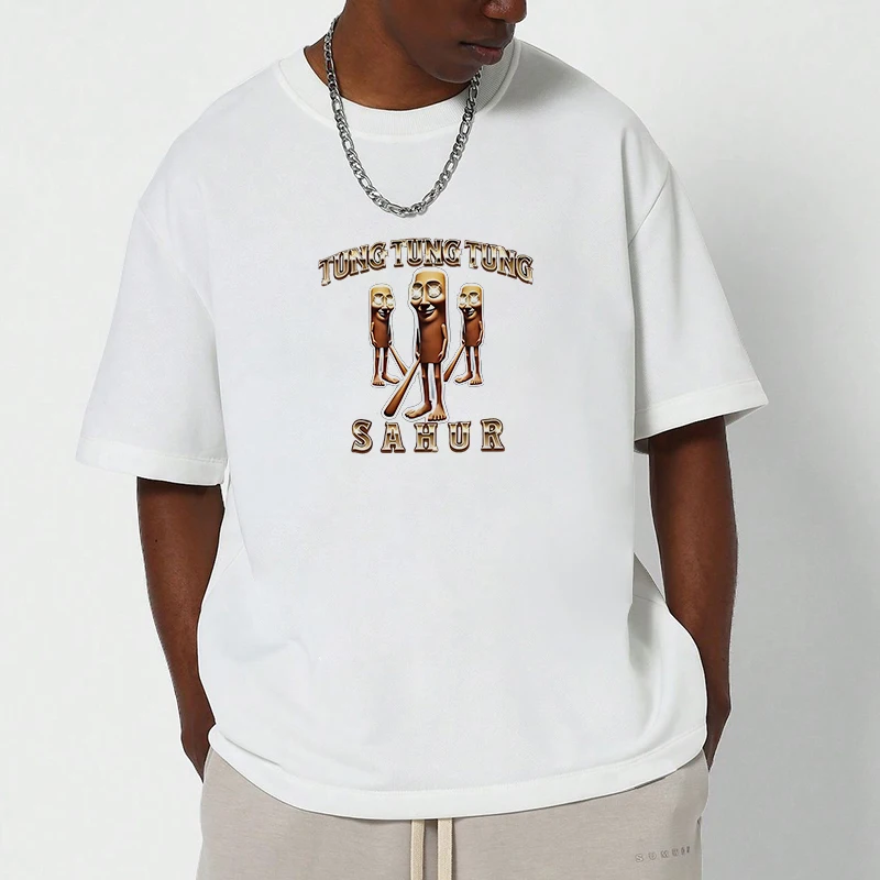 

Graphic T Shirts Y2k T-Tung Tung Tung S-Sahurs Men's Clothing Vintage Oversize T-shirt Summer Tops White Gifts for Boyfriend