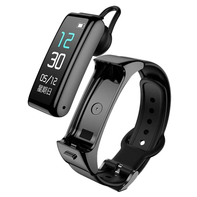 2 In1 Detachable Smart Watch B6 Smart Sports Bracelet Bluetooth Headset Color Screen Sports Monitoring Multi-function Call