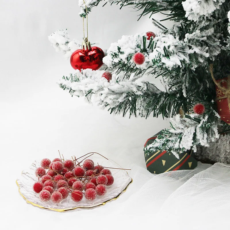 (50 Pcs/pack)6cm Christmas Crystal Berry Single Artificial Fruit Decoration Christmas Tree Accessories Party DIY Christmas Gift