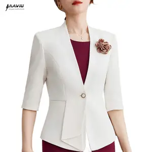 Women New Summer Small Blazer Coat Women Black White Blazer Cool Half Sleeve Ol Slim Outerwear Female Blazers AliExpress