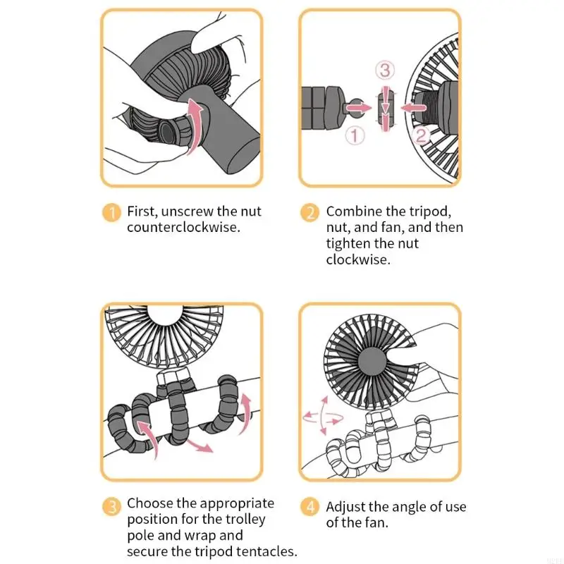 2025 Nouveau ventilateur bureau ventilateur flexible ventilateur détachable à 3 vitesses refroidissement viande manuels