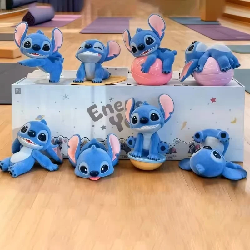 

Genuine Stitch Vitality Yoga Series Blind Box Cute Action Figure Stitch Flocked Ornament Trendy Toy Gift Mystery Box