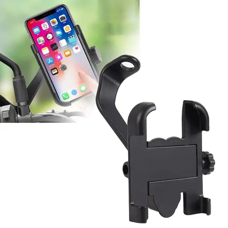 Motorcycle Bicycle Handlebar Phone Mount Universal 360 Degree Swivel for Cellphone Stand Rearview Mirror Takeaway Use Safe