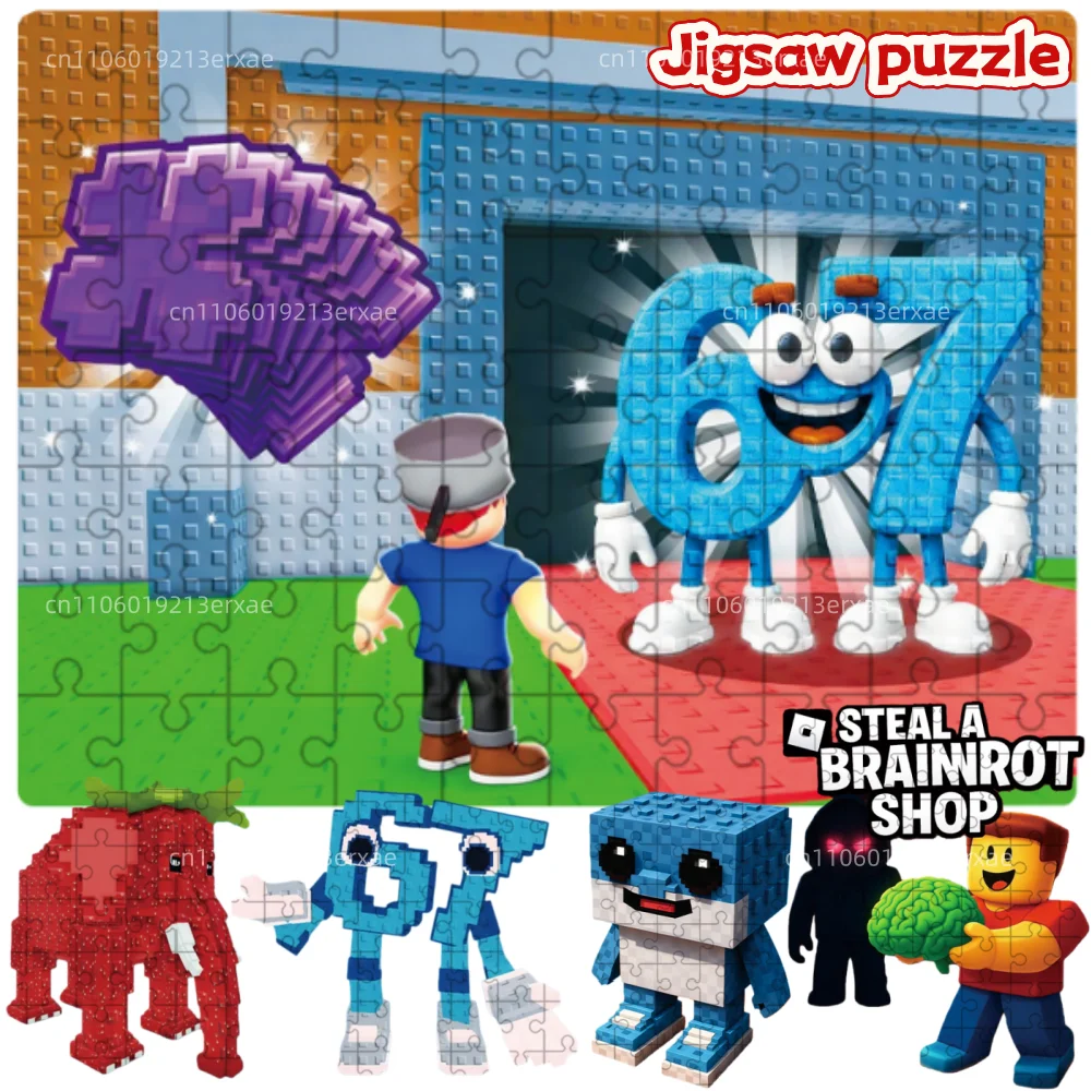Steal A Brainrot Jigsaw Puzzle 3d Board Game Italian Brainrot 67 House 9 Job Adults Fun Toys For Children Art Personalized Gift