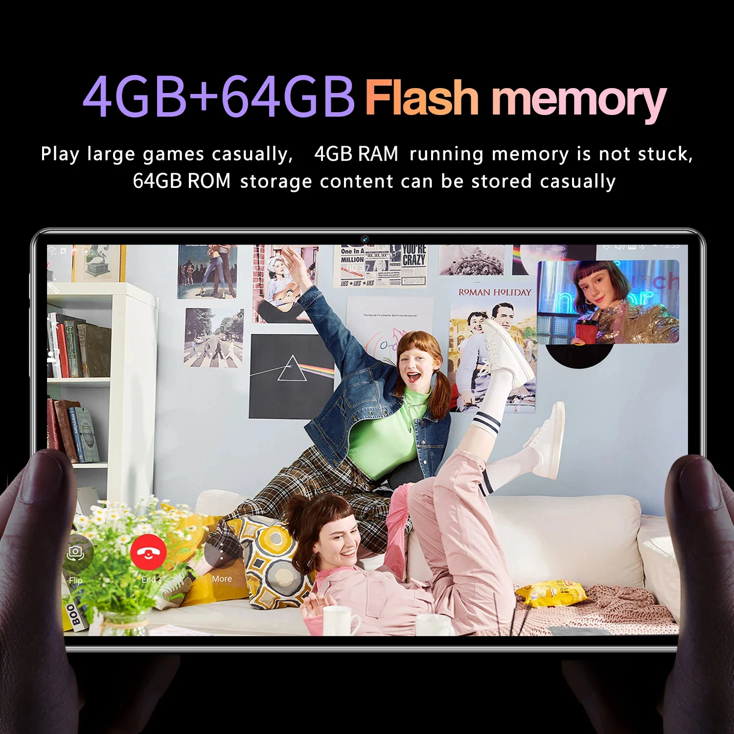 الإصدار العالمي P37 Android Tablet 4GB RAM + 64GB ROM ثماني النواة كاميرا مزدوجة بطاقة SIM مزدوجة بطارية 5000mAh