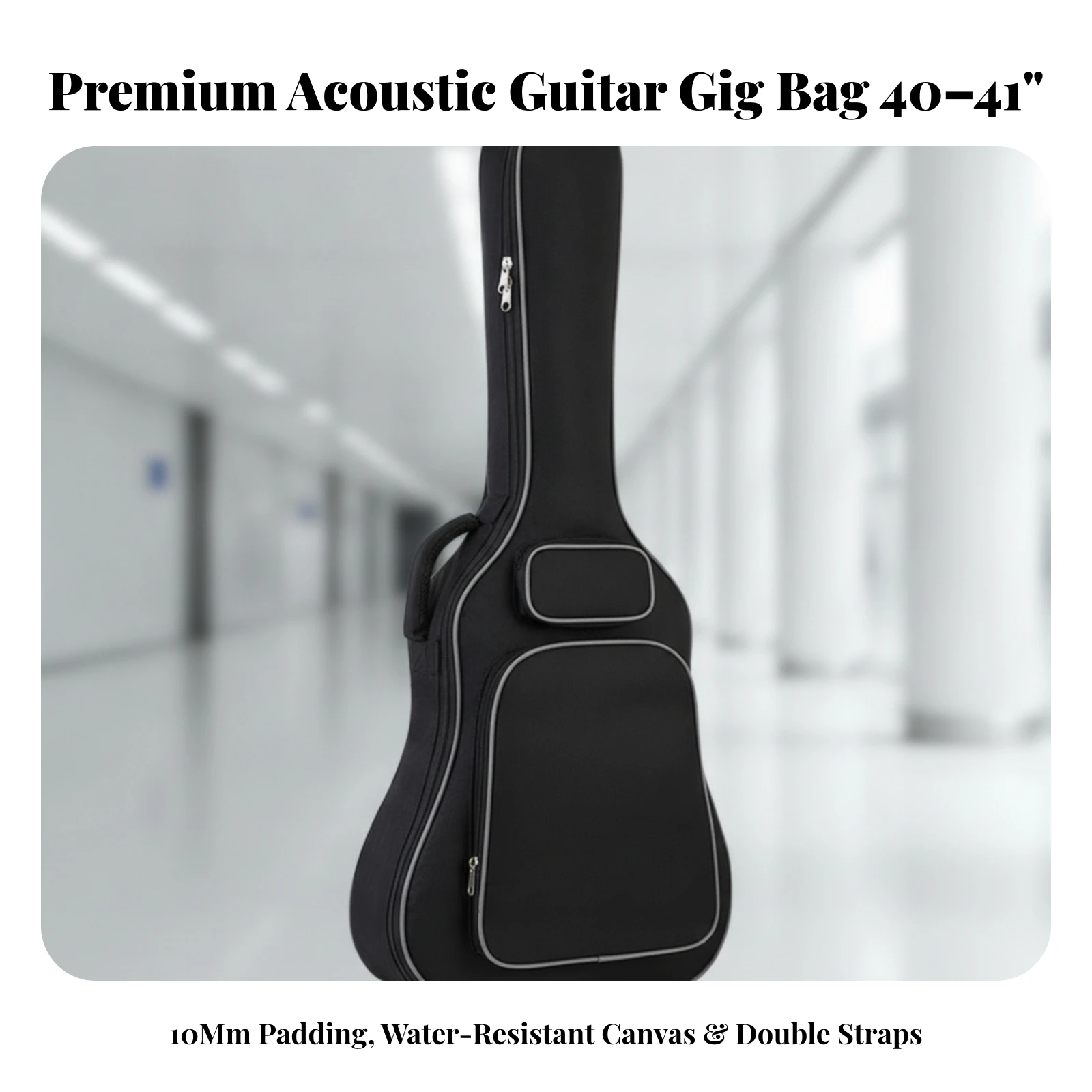 Acoustic Guitar Bag Waterproof Guitar Bag with Backpack Straps Padded Water Resistant for Guitarists, Travel, Rehearsals