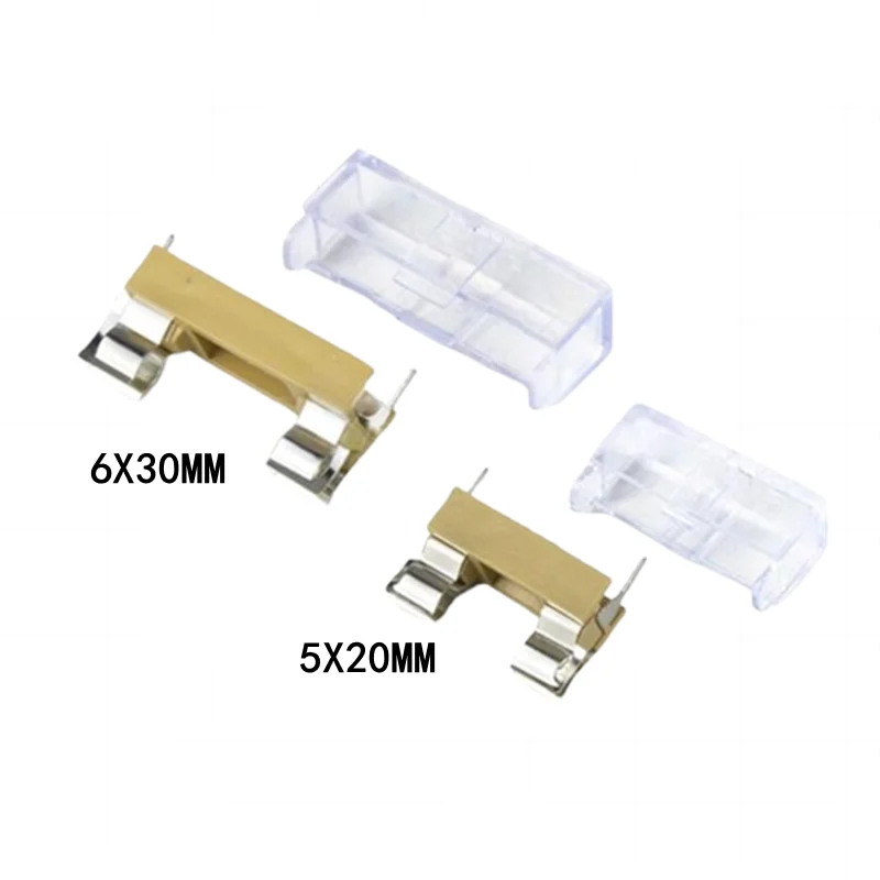 10PCS 5*20 6*30MM glass fuse holder HQ fuse box base with transparent cover welded socket with cover