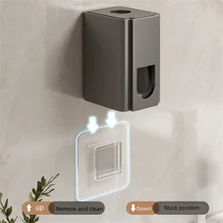 1 Piece Of Toothpaste Storage Rack Automatic Squeeze Toothpaste Dispenser Wall-Mounted Non-Porous Bathroom Toothbrush Toothpaste