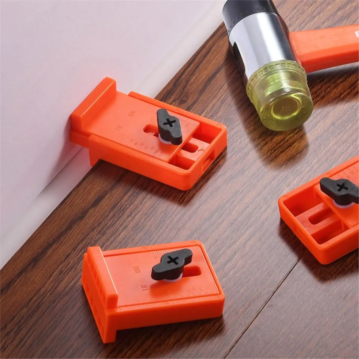 HGHO 20-Pack Flooring Spacers, Inch Metric Adjustment Range 1/4 to 1 Inch, 6 to 25mm, Laminate Wood Flooring Tools