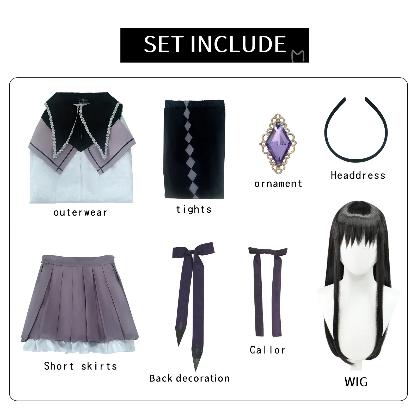 Puella Magi Madoka Magica Akemi Homura Cosplay Kostuums Carnaval Uniform Anime Halloween Kostuums Jurk