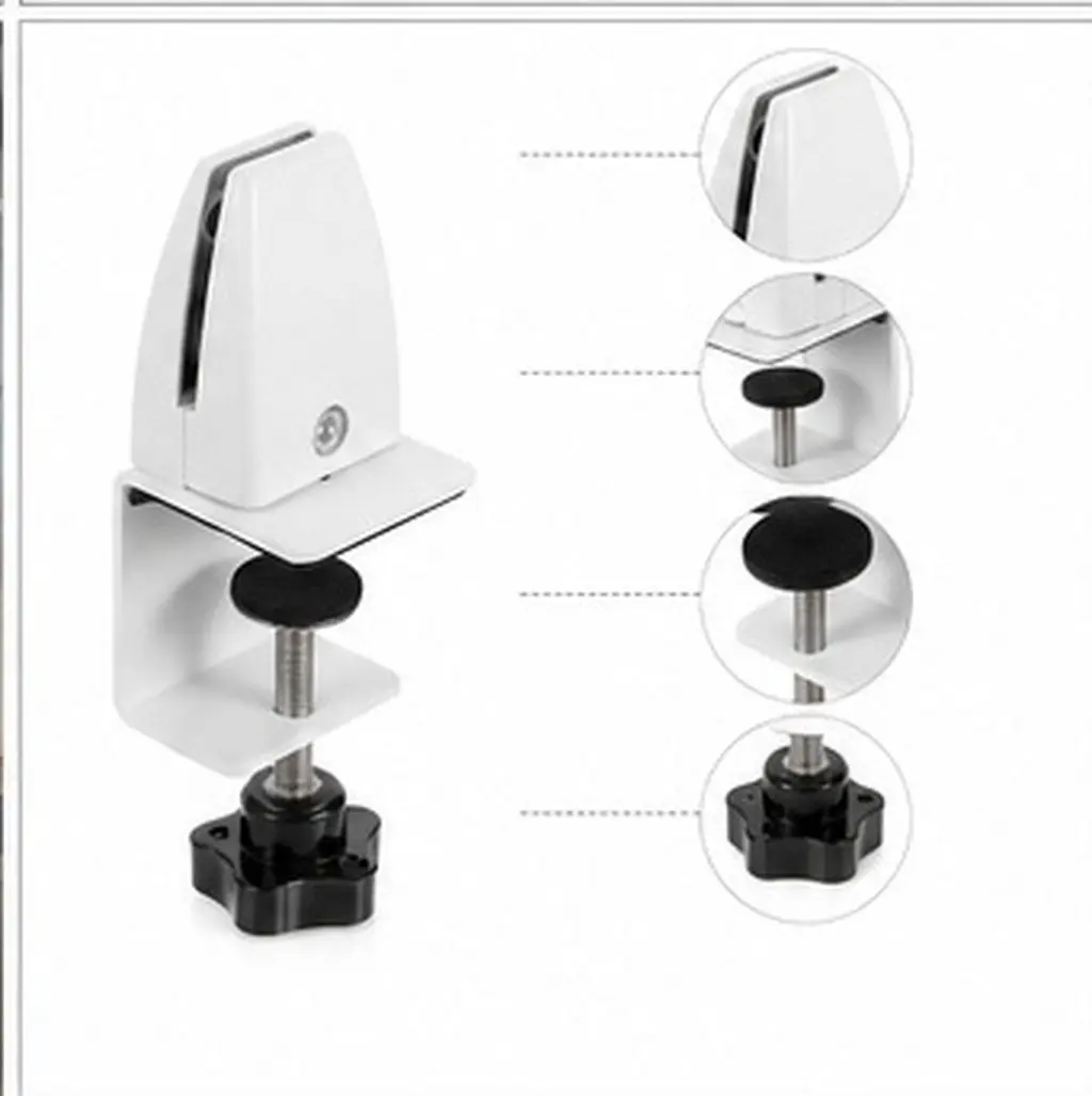 4Pcs Premium Aluminum Desk Divider Clamp Set for Privacy Panels Adjustable Positioning Sneeze Guard Holder Desk Partition