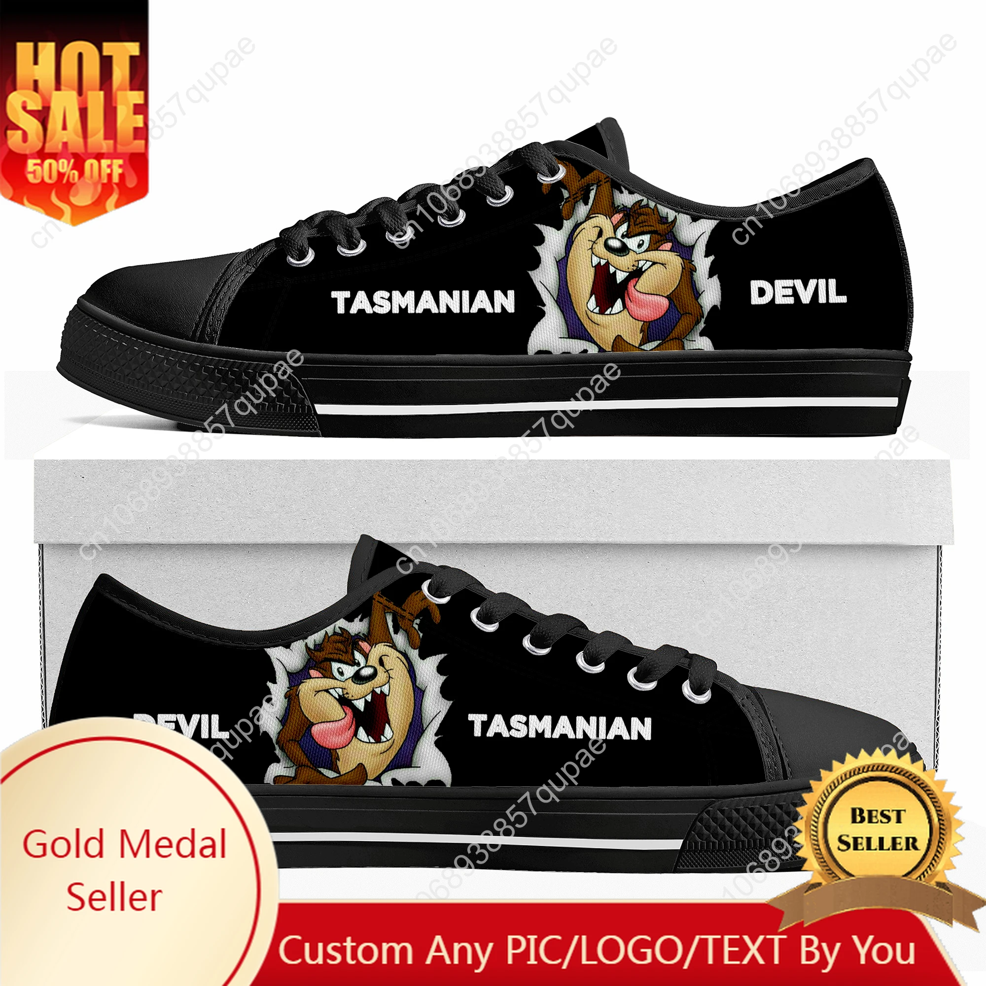 

Tazmanian Devil Cartoon Anime Low Top Sneakers Mans Womens Teenager High Quality Shoes Casual Tailor-Made Canvas Sneaker Shoes