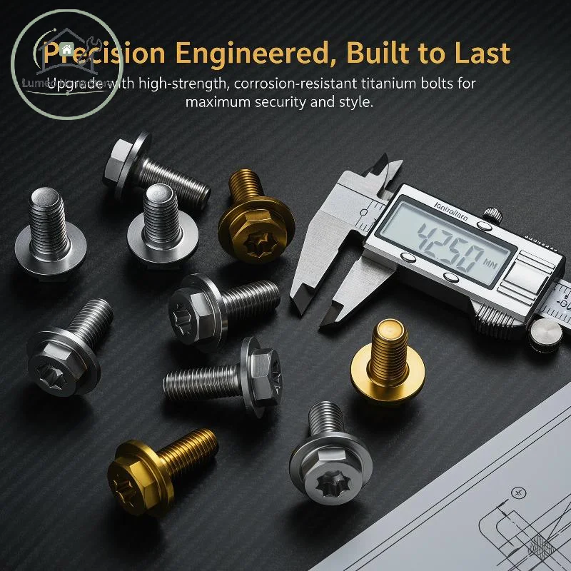 Rustproof M6 Titanium Bolts with Hexagon Flange Perfect for Bike Motorcycle Car Use