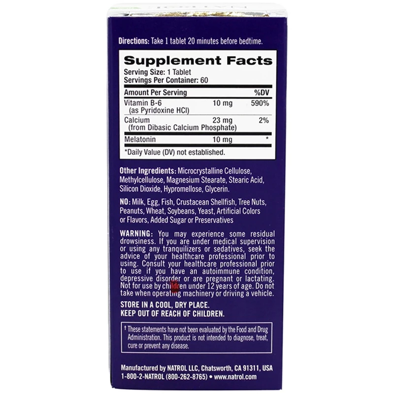 Free Shipping Natrol Melatonin 10 mg 60 tablets